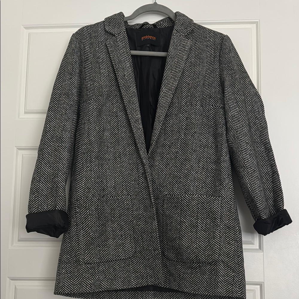 Ambiance Black and White Blazer Oversized Fit